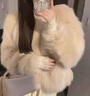 LISCN小香風(fēng)仿狐貍毛毛外套女2025新款小個(gè)子短款環(huán)保皮草毛絨絨韓版 奶茶色 M 曬單實(shí)拍圖