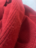 初申新年戰袍紅針織衫女時(shí)尚翻領(lǐng)厚針織開(kāi)衫毛衣外套上衣S13KZ1556 曬單實(shí)拍圖