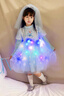 迪士尼（Disney）女童愛莎公主裙子2025夏季新款兒童裝艾莎冰雪奇緣連衣裙春秋款 【加絨】發(fā)光藍(lán)+頭紗冠棒 2265 110 建議身高100cm左右 曬單實(shí)拍圖