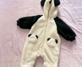 papa爬爬秋冬季男女寶寶動(dòng)物爬服連體衣加厚抱抱絨保暖嬰兒哈衣 熊貓寶寶 73cm 曬單實(shí)拍圖