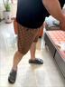男潮牌ins短褲歐美男士夏季新款修身B字印花速干冰絲5分褲 【佰斯樂2026】咖啡色 XL 【125-145斤】 曬單實(shí)拍圖