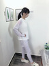 moonkids女童運動瑜伽褲假兩件2025訓練夏季裝騎行兒童速干長褲防曬褲跑步 16168灰色假兩件運動褲 130 cm 曬單實拍圖