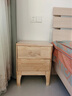 中偉實(shí)木橡膠木床頭柜家用床邊小戶(hù)型柜子收納柜儲物柜原木色 曬單實(shí)拍圖