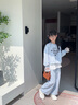 俠客小龜女童套裝春季2025新款兒童時髦蕾絲花邊衛(wèi)衣洋氣闊腿褲大童兩件套 粉色 140 曬單實拍圖