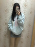 趣米樂(lè )韓系慵懶風(fēng)衛衣女裝秋冬季小個(gè)子加絨寬松顯瘦帽衫潮流百搭上衣服 藍色【常規款】 L 【建議100-120斤】 曬單實(shí)拍圖