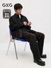 GXG男裝休閑褲男士寬松長(cháng)褲直筒褲子2024秋季新品 黑色 165/S 曬單實(shí)拍圖