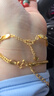 中國黃金（CHINA GOLD）黃金手鐲女足金999波浪紋金珠時(shí)尚金手鐲送女朋友送老婆生日禮物 波浪紋金珠手鐲_約10g 曬單實(shí)拍圖