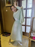 九能女童漢服夏款超仙女古裝兒童2025新款古風(fēng)公主裙出演服禮服秋季 淺綠色 160 曬單實(shí)拍圖