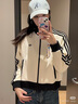 adidas阿迪達斯三葉草女裝2025新款復古絲絨立領(lǐng)夾克雙拉鏈針織外套上衣 JN0722 XL 曬單實(shí)拍圖