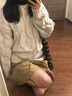 乖甜星日系奶fufu麻花圓領(lǐng)毛衣針織衫女秋冬寬松慵懶風(fēng)bf軟糯加厚外套潮 卡淺色 L 建議110-120斤 曬單實(shí)拍圖