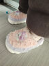 【全網(wǎng)爆款】?jì)和尥闲信ㄍ蓯?ài)秋冬季家用新款厚底保暖寶寶 西瓜紅兔子拖鞋 26-27 (內長(cháng)16CM適合2-3周歲) 曬單實(shí)拍圖