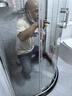 SANODUSCHA弧扇形淋浴房浴室隔斷玻璃門洗澡間衛(wèi)生間浴屏家用推拉干濕分離 亮銀90*90 6mm鋼化玻璃 含石基 曬單實拍圖