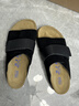 AU&MU春夏季牛皮男士拖鞋一字拖勃肯鞋厚底一腳蹬外穿女士涼拖鞋大碼 G986黑色-男女款【絨面牛皮】 40 曬單實(shí)拍圖