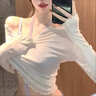 晴碧琳春夏性感紫色掛脖文胸套裝心機內搭內衣女蕾絲聚攏內衣套裝 性感掛脖文胸套裝【紫色】 M 34/75AB 曬單實(shí)拍圖