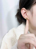 曼阿麗天然和田玉方糖耳釘中式耳飾S925純銀晴水玉養(yǎng)耳洞碧玉綠色女款 【碧玉款】小方糖和田玉耳釘 曬單實拍圖