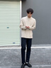 TOMMY HILFIGER【輕薄感】25秋冬男免燙易打理色丁直筒西褲長褲休閑褲38911 藏青色DW5 -直筒版-正常拍 31 (2.4尺) 曬單實拍圖