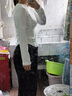 哈魯?shù)祥L袖打底衫T恤女裝春夏季圓領內(nèi)搭白色正肩修身顯瘦百搭弧形薄衫 白色 M （80-110斤） 曬單實拍圖