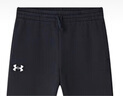 安德瑪（Under Armour）男大童針織運動長褲搖粒絨保暖運動褲1379787 黑色 160cm  曬單實拍圖