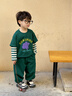 迷你巴拉巴拉長(cháng)袖套裝男女童潮流萌趣衛衣長(cháng)褲兩件套2025秋季新款 墨綠41035 100 曬單實(shí)拍圖