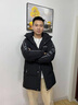 鴨鴨中長款羽絨服男士裝2025秋冬季加厚連帽外套男保暖防寒上衣服冬裝 黑色 180/XL (建議150-165斤) 曬單實拍圖