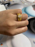 中國黃金（CHINA GOLD）足金中古鴿子蛋戒指點鉆指環(huán)新款純金送老婆生日生日送女朋友禮物 足金白色鴿子蛋戒指 約2.5g【12號】 曬單實拍圖
