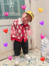 哈羅小黃鴨  HAL.DUCK寶寶春秋套裝1-3歲兒童秋裝衣服小童韓版帥氣三件套2周歲男童潮衣 小熊毛衣三件套 紅色 100 cm 曬單實(shí)拍圖