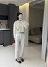 致知ZHIZHI 鳴瑣 錐形牛仔褲女2025春季新款顯瘦休閑九分法棍褲 雅白色 M 曬單實(shí)拍圖