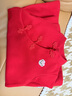 Classic Teddy精典泰迪童裝女童連衣裙兒童國(guó)風(fēng)拜年服中小童毛呢長(zhǎng)裙 大紅 110  曬單實(shí)拍圖