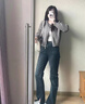 Jret灰色短款毛衣外套女裝秋冬2024新款寬松加厚拉鏈開衫長袖針織上衣 灰色開衫（單件上衣） M 建議90-100斤 曬單實拍圖