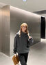 ICH MODE開衫衛(wèi)衣女美式慵懶格子拼接2025年春季新款寬松外套上衣男 深灰色 XL 曬單實(shí)拍圖