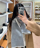 巴利（BALLY）新款女士羊毛圍巾印花LOGO披肩外搭圍脖送女友 6305008 灰色6309395 曬單實(shí)拍圖