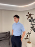 金利來(lái)短袖襯衫男【桑蠶絲/防水】春夏新款三防透氣易打理商務(wù)正裝襯衣 純色款ESSG09935006-天藍(lán)25 L 175/92A 推薦130-140斤 曬單實(shí)拍圖
