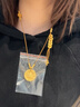 歐顏黃金五帝錢黃財神吊墜女新款999足金五路財神編織項鏈禮物送女友 黃金五帝錢黃財神項鏈(訂金) 曬單實拍圖