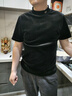 皮爾卡丹（pierre cardin）輕奢金絲絨半高領(lǐng)打底衫男秋冬休閑內搭上衣2025新款男士短袖t恤 8819黑色 180 《155斤-170斤》 曬單實(shí)拍圖