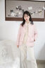 ELAND【三防】衣戀棉服女學(xué)院風(fēng)秋日華夫餅絎縫外套2025秋季新款 粉色(25)Pink S 160 曬單實(shí)拍圖