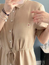 TOMMY HILFIGER【舒適亞麻】25夏季女裝海邊度假風(fēng)收腰顯瘦襯衫連衣裙03943 卡其色AEG S 34 曬單實拍圖