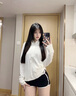 防曬衣女夏季2025新款冰絲防紫外線大帽檐短款外套女士薄款防曬服 白色 曬單實拍圖