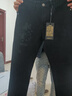 牛八方（NIUBAFANG）秋冬新款潮男刺繡牛仔褲男士韓版修身小腳褲青年彈力繡花黑褲子男 9377黑色 31 碼(兩尺四) 曬單實(shí)拍圖