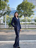 威世品新中式國風西裝套裝女職業(yè)裝女裝西服珠寶酒店茶藝客服售樓工作服 藏藍色長袖西裝 M 建議98-107斤 曬單實拍圖