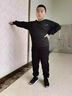 貴人鳥童裝男童春裝套裝2025新款兒童春季運動服大童春秋衛(wèi)衣男孩 黑/G橙色漸變右袖K黑/G橙漸變標(biāo)K 160 曬單實拍圖