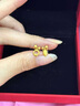 中國(guó)黃金（CHINA GOLD）兔子胡蘿卜黃金耳釘女款足金不對(duì)稱耳飾耳環(huán)情人節(jié)禮物送女友老婆 兔子耳釘 約1.2g 曬單實(shí)拍圖