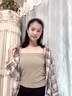 時尚夏季吊帶背心女純色打底衫外穿簡約網紅小辣妹固定杯小背心批 綠色 均碼(80-130斤) 曬單實拍圖