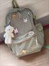 暢印韓版原宿初中生小學(xué)生書(shū)包女女神節百搭潮牌雙肩包ins學(xué)院風(fēng)背包 白色 +徽章掛件 曬單實(shí)拍圖