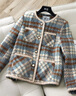 她池小香風(fēng)外套2025冬裝新款女裝法式氣質(zhì)加絨復古格紋上衣 曬單實(shí)拍圖
