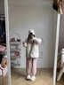 FSHE褲子女美拉德粉色加絨束腳衛(wèi)褲女2025春秋高腰顯瘦運(yùn)動(dòng)休閑褲女 粉色[款] 加絨 M 曬單實(shí)拍圖
