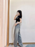 蘿美醬天絲牛仔褲女2025新款夏季小個(gè)子休閑褲高腰夏天冰絲寬松闊腿褲子 藍(lán)色 天絲牛仔褲常規(guī) M 【建議95-110斤】 曬單實(shí)拍圖