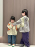 咕嚕日記【輕殼褲】童裝兒童軟殼長褲男女童夏戶外耐磨高彈口袋傘兵工裝褲 深紫色 110 CM 曬單實(shí)拍圖