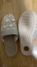 開(kāi)妮特韓版女士居家亞麻拖鞋夏季家用室內防滑透氣吸汗軟底地板涼拖鞋男 米白 35-36 碼鞋底24 曬單實(shí)拍圖