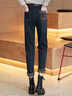 絲柏舍加絨牛仔褲2025冬裝新款女裝氣質(zhì)時(shí)尚高腰加厚哈倫褲 曬單實(shí)拍圖