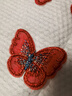日美新蝴蝶花朵布貼破洞補丁貼歐根紗衣服帽子蕾絲繡花手縫修補貼裝飾貼 紅色蝴蝶(6朵裝) 曬單實(shí)拍圖
